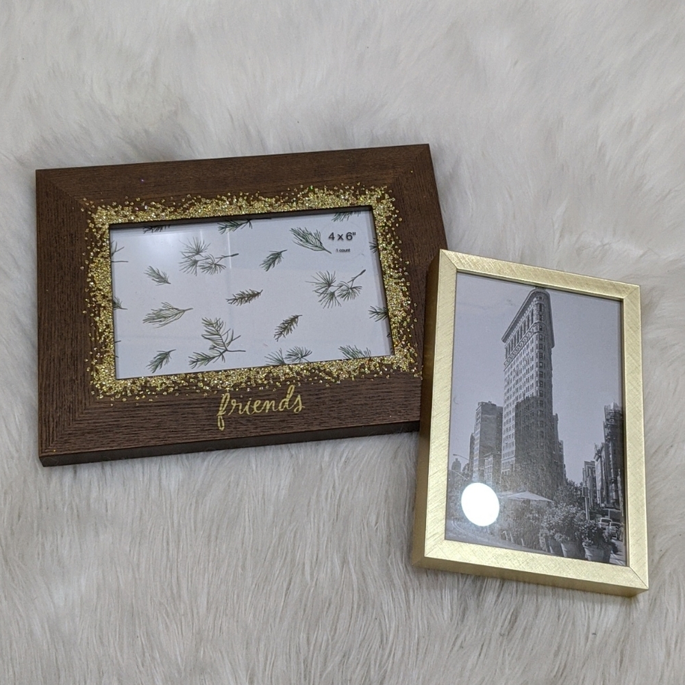 Project 62 & Threshold gold metal & wood frames